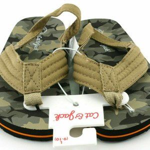 cat & jack toddlers boys camo flip flop, new